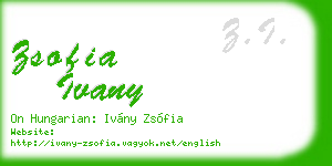 zsofia ivany business card